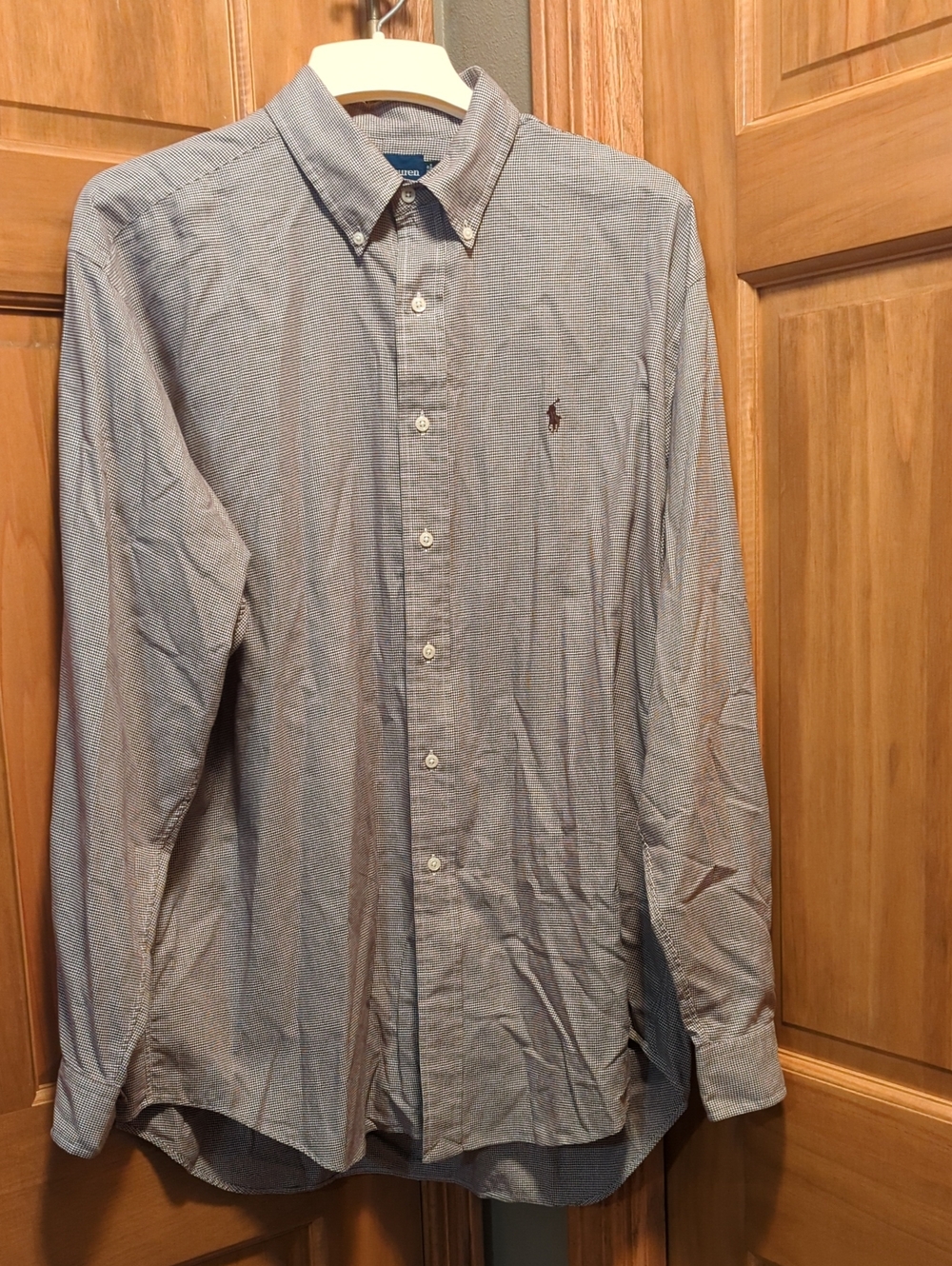Men's Large Polo by Ralph Lauren Large Dark Brown Button-Down Shirt